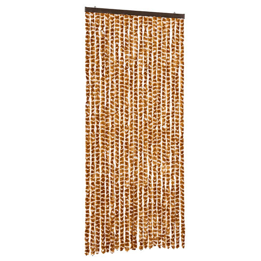 Vidaxl vliegengordijn 90x200 cm chenille okerkleurig en wit
