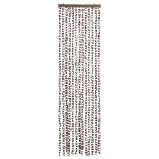 Vidaxl vliegengordijn 56x200 cm chenille taupe en wit