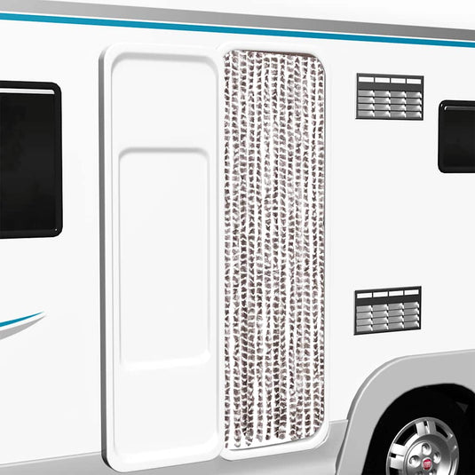 Vidaxl vliegengordijn 56x200 cm chenille taupe en wit