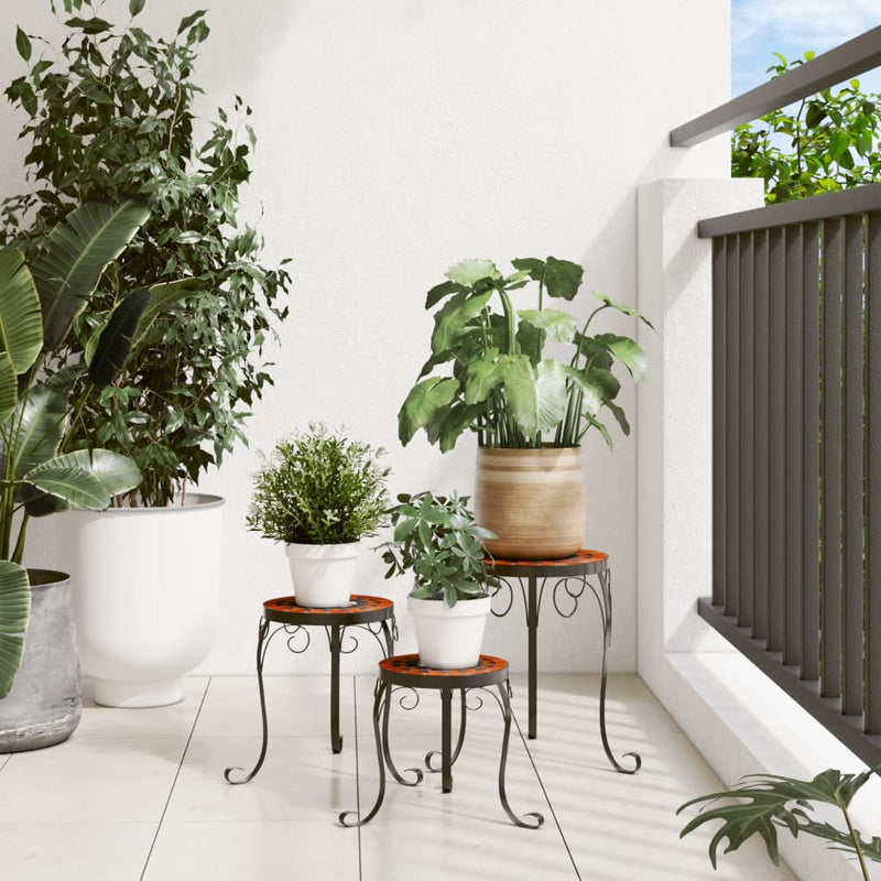 Load image into Gallery viewer, Vidaxl plantenstandaards 3 st keramiek terracottakleurig en wit
