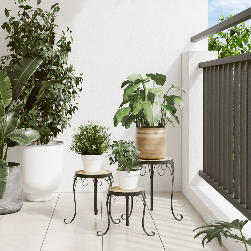 Load image into Gallery viewer, Vidaxl plantenstandaards 3 st keramiek terracottakleurig en wit
