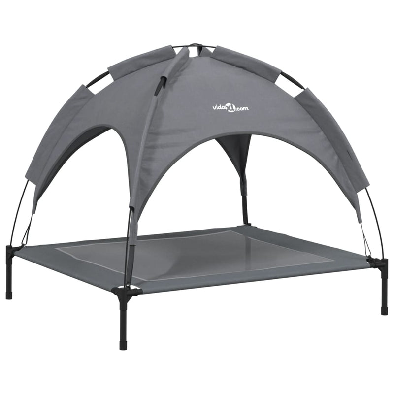 Load image into Gallery viewer, Vidaxl hondenmand met luifel oxford stof en staal antracietkleurig
