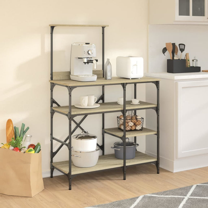Load image into Gallery viewer, Vidaxl bakkersrek 90x40x132 cm bewerkt hout en metaal sonoma eiken
