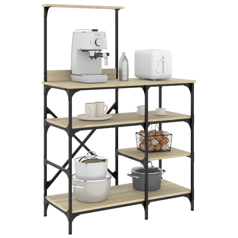 Load image into Gallery viewer, Vidaxl bakkersrek 90x40x132 cm bewerkt hout en metaal sonoma eiken
