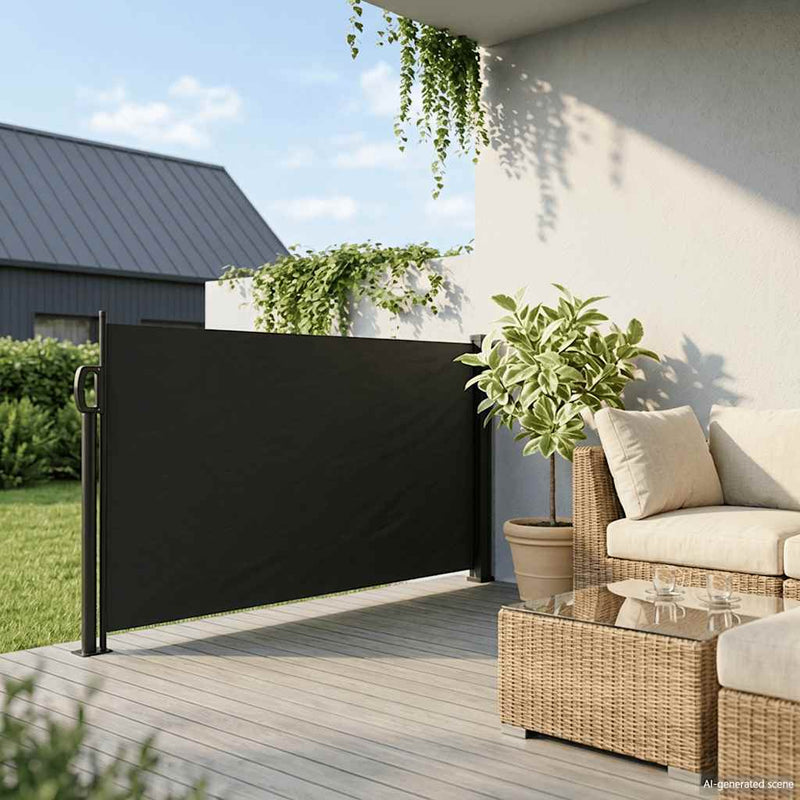 Load image into Gallery viewer, Vidaxl windscherm uittrekbaar 100x300 cm zwart

