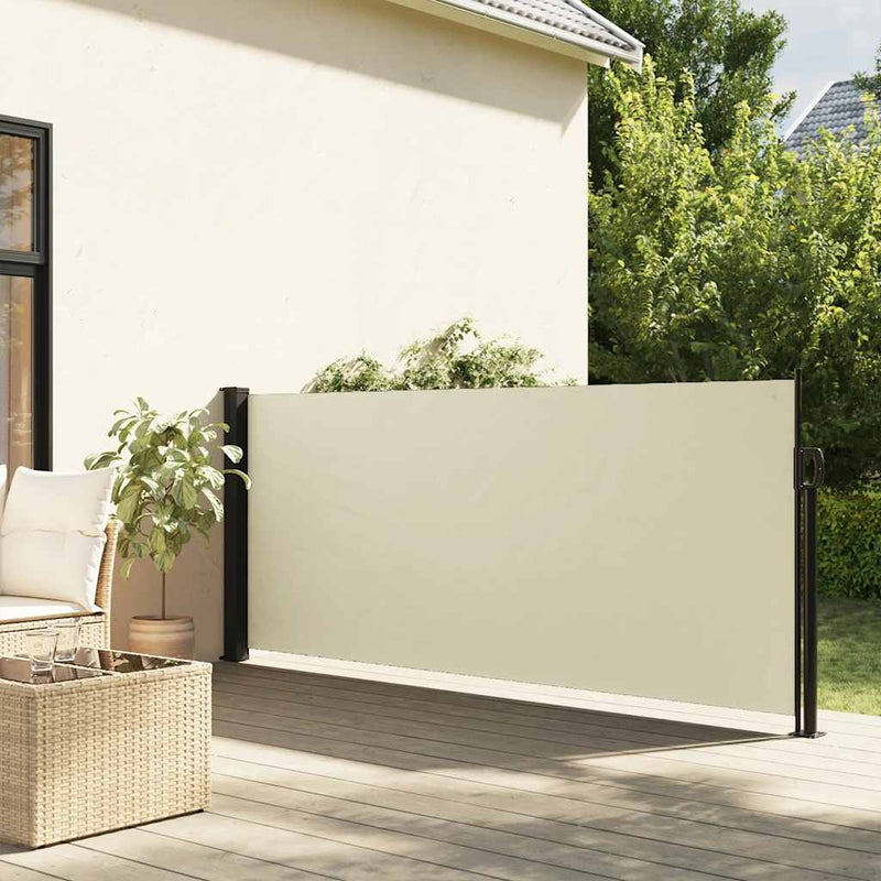 Load image into Gallery viewer, Vidaxl windscherm uittrekbaar 100x500 cm crèmekleurig
