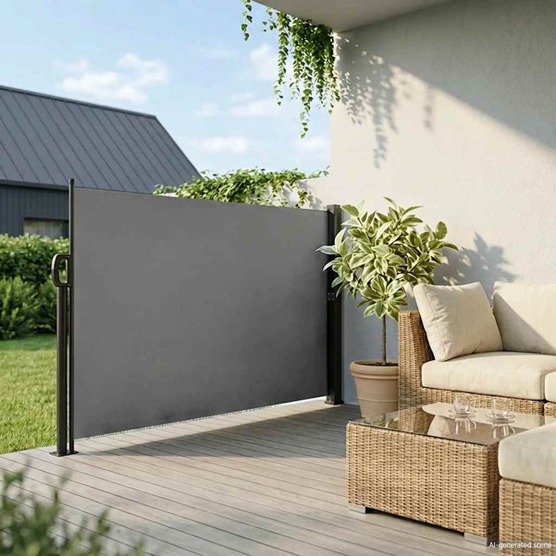 Load image into Gallery viewer, Vidaxl windscherm uittrekbaar 160x500 cm antracietkleurig
