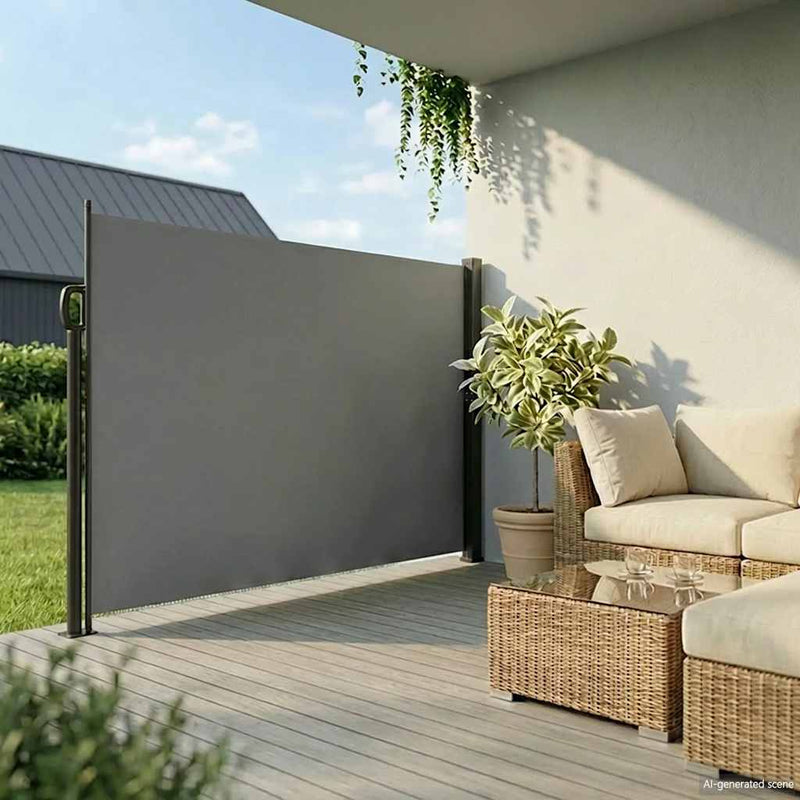 Load image into Gallery viewer, Vidaxl windscherm uittrekbaar 220x500 cm antracietkleurig
