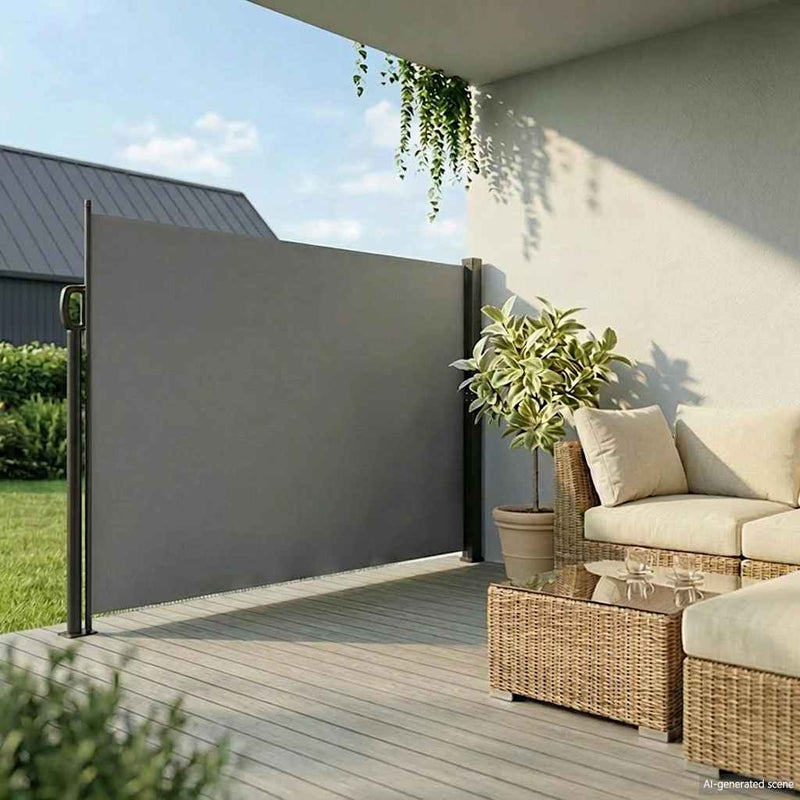 Load image into Gallery viewer, Vidaxl windscherm uittrekbaar 220x600 cm antracietkleurig
