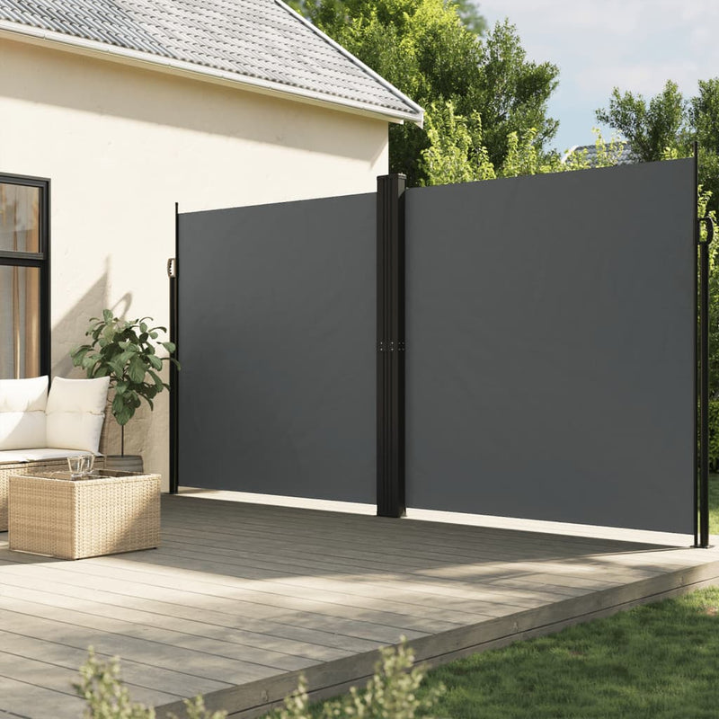 Load image into Gallery viewer, Vidaxl windscherm uittrekbaar 220x600 cm antracietkleurig
