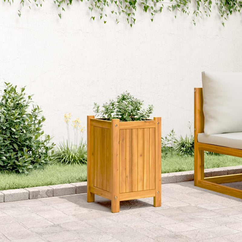 Load image into Gallery viewer, Vidaxl plantenbak met voering 31x31x50 cm massief acaciahout

