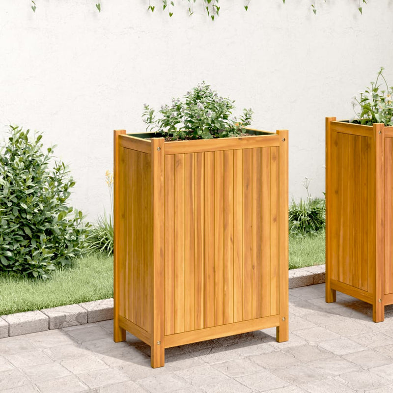 Load image into Gallery viewer, Vidaxl plantenbak met voering 54x31x75 cm massief acaciahout
