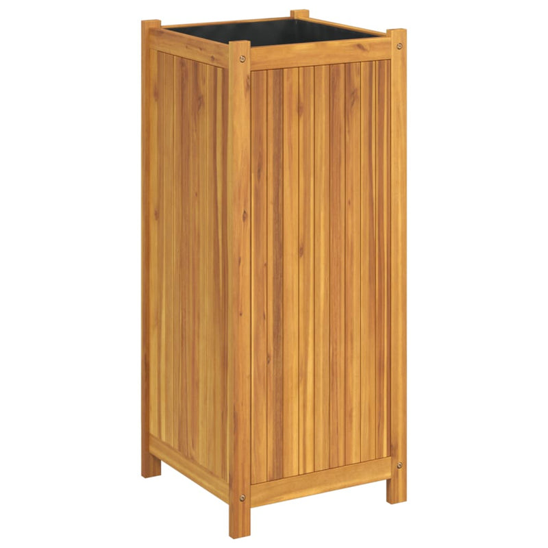 Load image into Gallery viewer, Vidaxl plantenbak met voering 42x42x100 cm massief acaciahout
