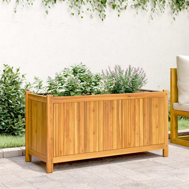 Load image into Gallery viewer, Vidaxl plantenbak met voering 99,5x38x50 cm massief acaciahout
