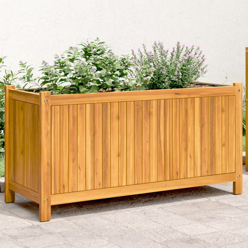 Load image into Gallery viewer, Vidaxl plantenbak met voering 99,5x38x50 cm massief acaciahout
