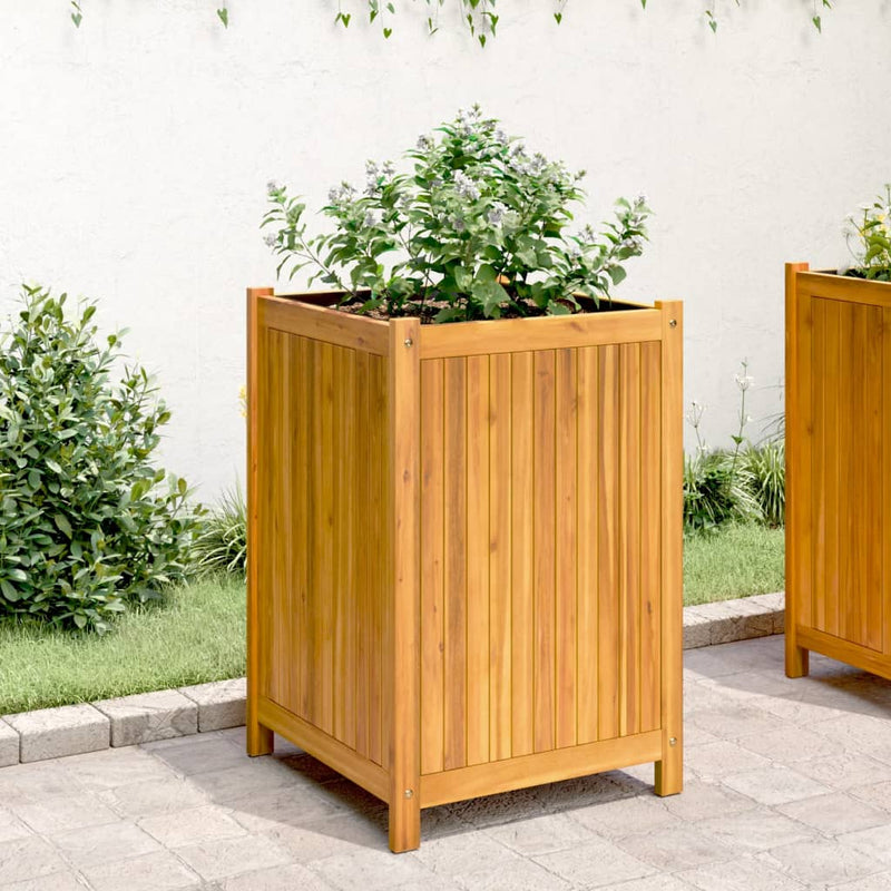 Load image into Gallery viewer, Vidaxl plantenbak met voering 50x50x75 cm massief acaciahout
