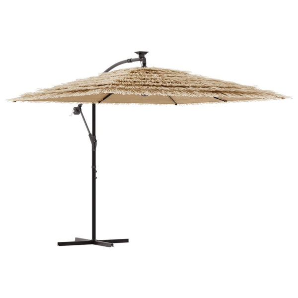 VidaXL Parasol met LED's en stalen paal 246x246x230 cm bruin