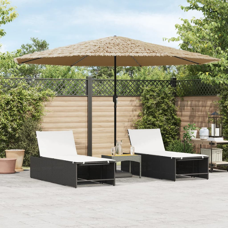Load image into Gallery viewer, Vidaxl parasol met led's en stalen paal 388x388x248 cm bruin
