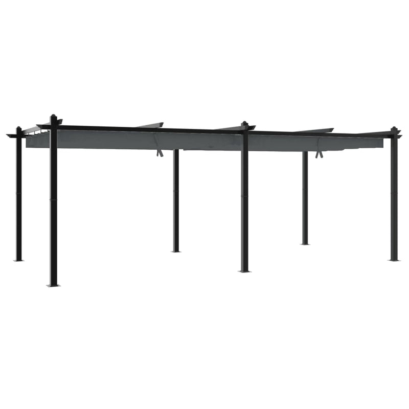 Load image into Gallery viewer, VidaXL Prieel met uittrekbaar dak 3x6 m aluminium antracietkleurig
