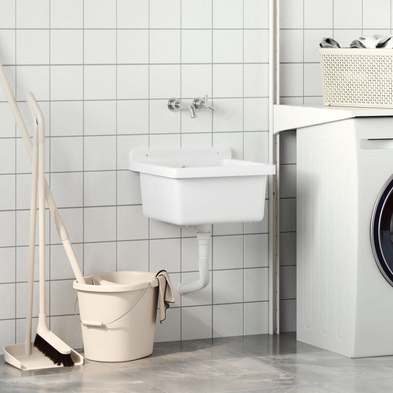 Load image into Gallery viewer, Vidaxl wasbak wandgemonteerd 40x40x24 cm hars wit
