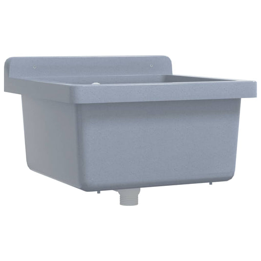 Vidaxl wasbak wandgemonteerd 40x40x24 cm hars grijs