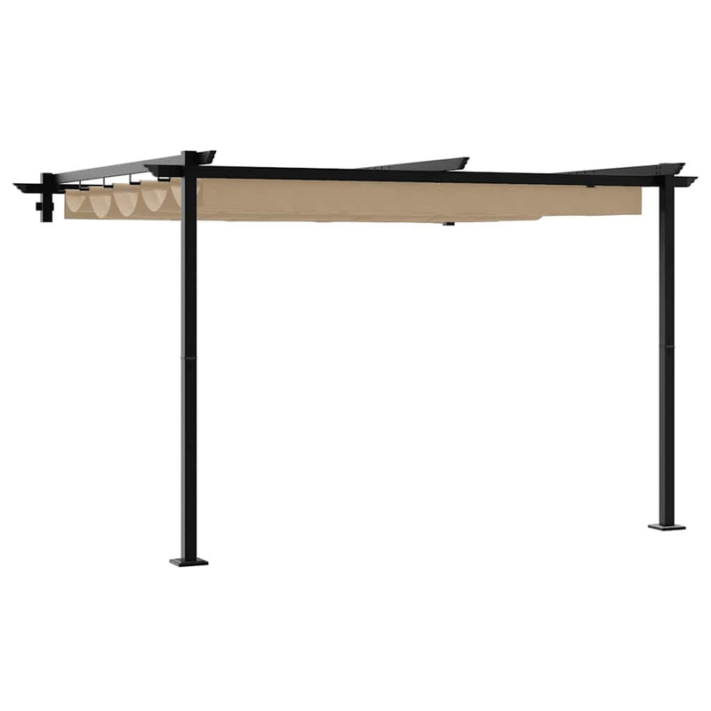 Afbeelding laden in galerijviewer, Vidaxl prieel taupe 300 x 300 x 200 cm polyester
