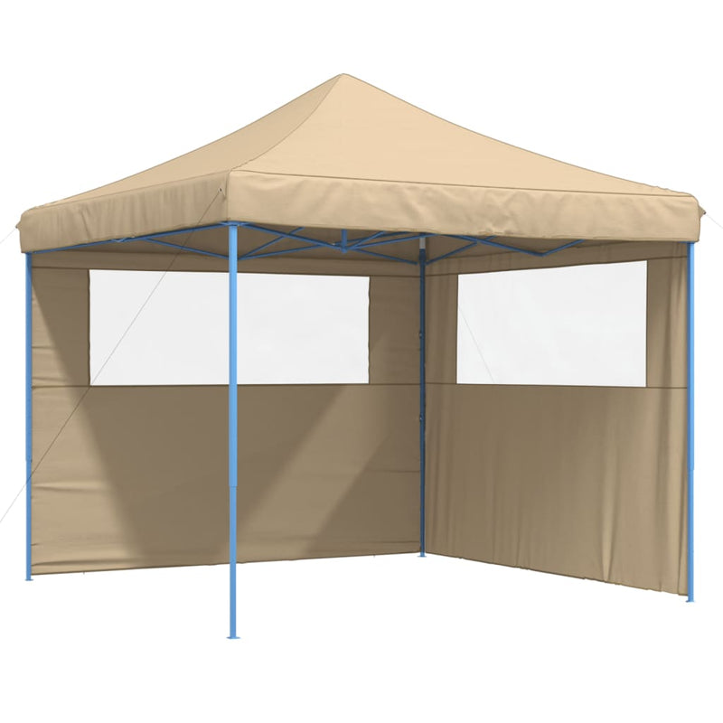 Load image into Gallery viewer, Vidaxl partytent inklapbaar pop-up met 2 zijwanden beige
