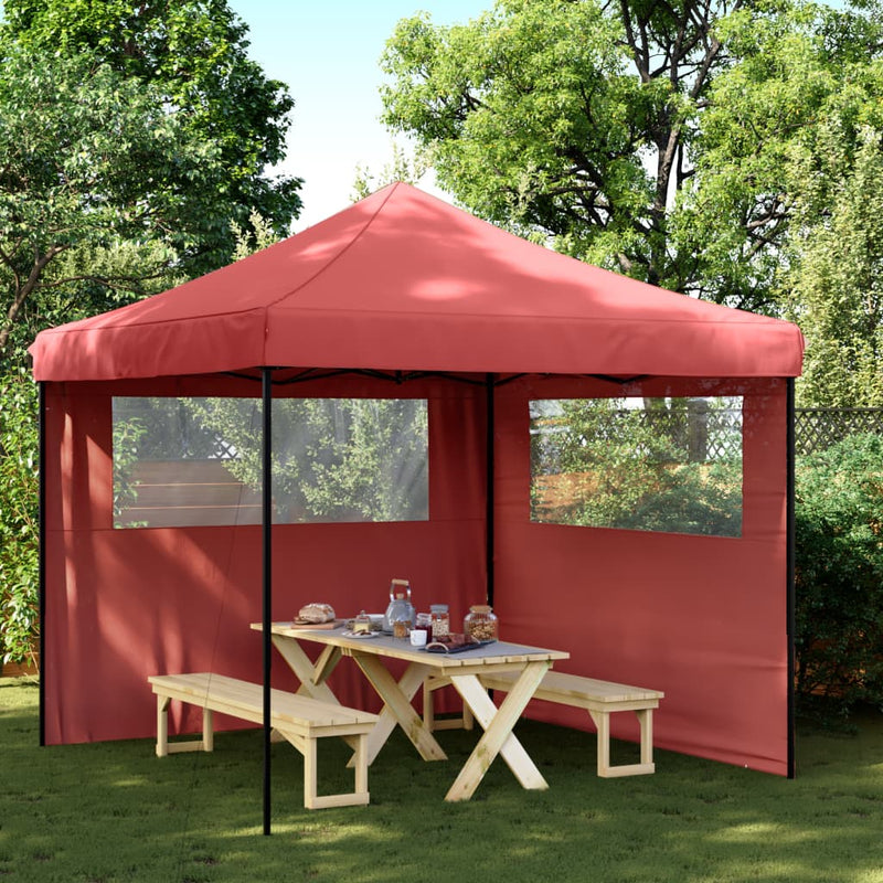 Load image into Gallery viewer, Vidaxl partytent inklapbaar pop-up met 2 zijwanden bordeauxrood
