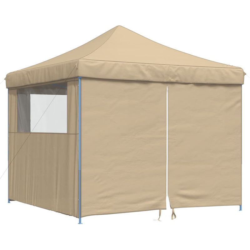 Load image into Gallery viewer, Vidaxl partytent inklapbaar pop-up met 4 zijwanden beige
