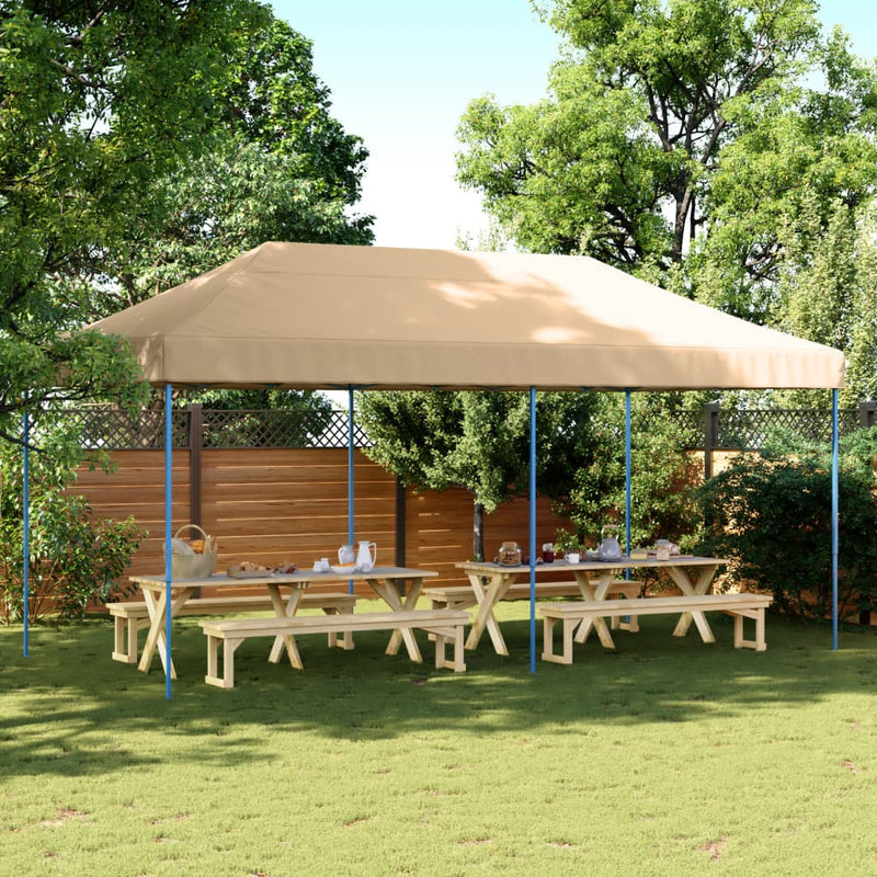 Load image into Gallery viewer, Vidaxl partytent inklapbaar pop-up 580x292x315 cm beige

