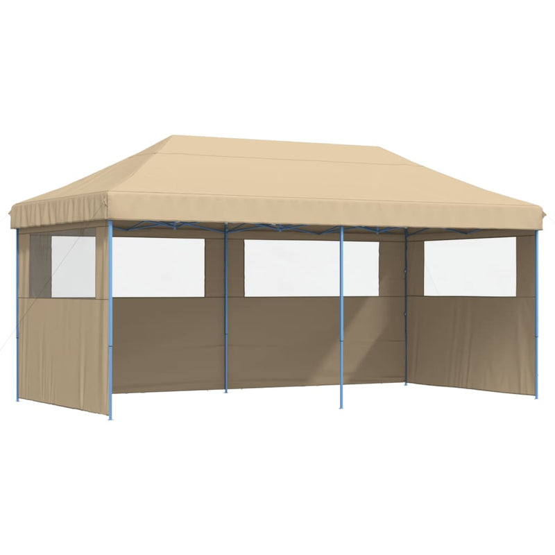 Load image into Gallery viewer, Vidaxl partytent inklapbaar pop-up met 3 zijwanden beige
