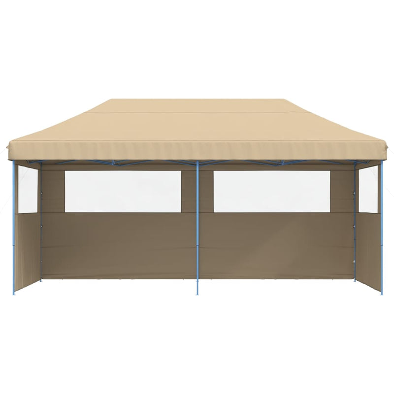 Load image into Gallery viewer, Vidaxl partytent inklapbaar pop-up met 3 zijwanden beige
