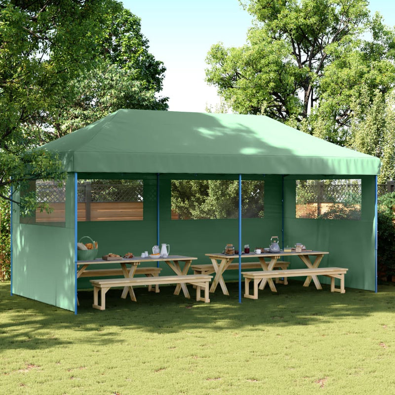 Load image into Gallery viewer, Vidaxl partytent inklapbaar pop-up met 3 zijwanden groen
