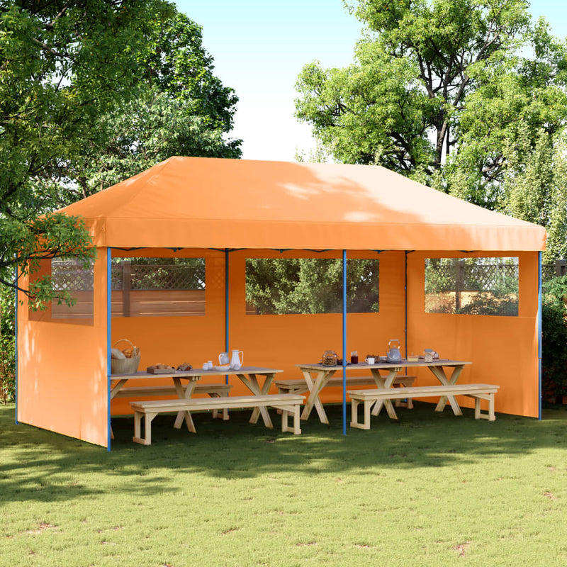 Load image into Gallery viewer, Vidaxl partytent inklapbaar pop-up met 3 zijwanden oranje
