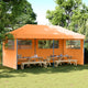 Vidaxl partytent inklapbaar pop-up met 3 zijwanden oranje
