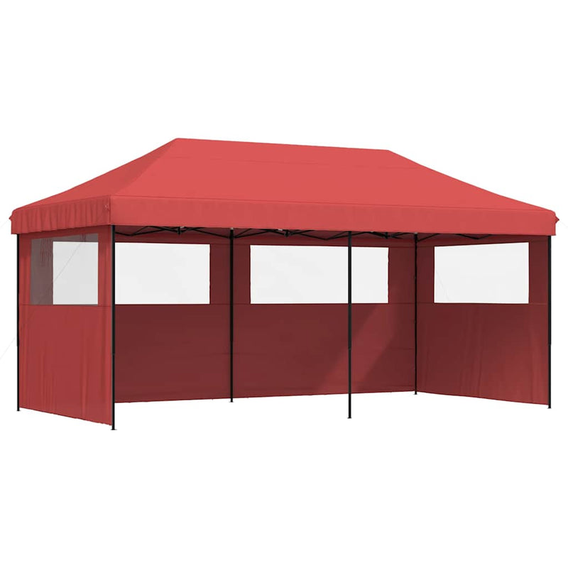 Load image into Gallery viewer, Vidaxl partytent inklapbaar pop-up met 3 zijwanden bordeauxrood
