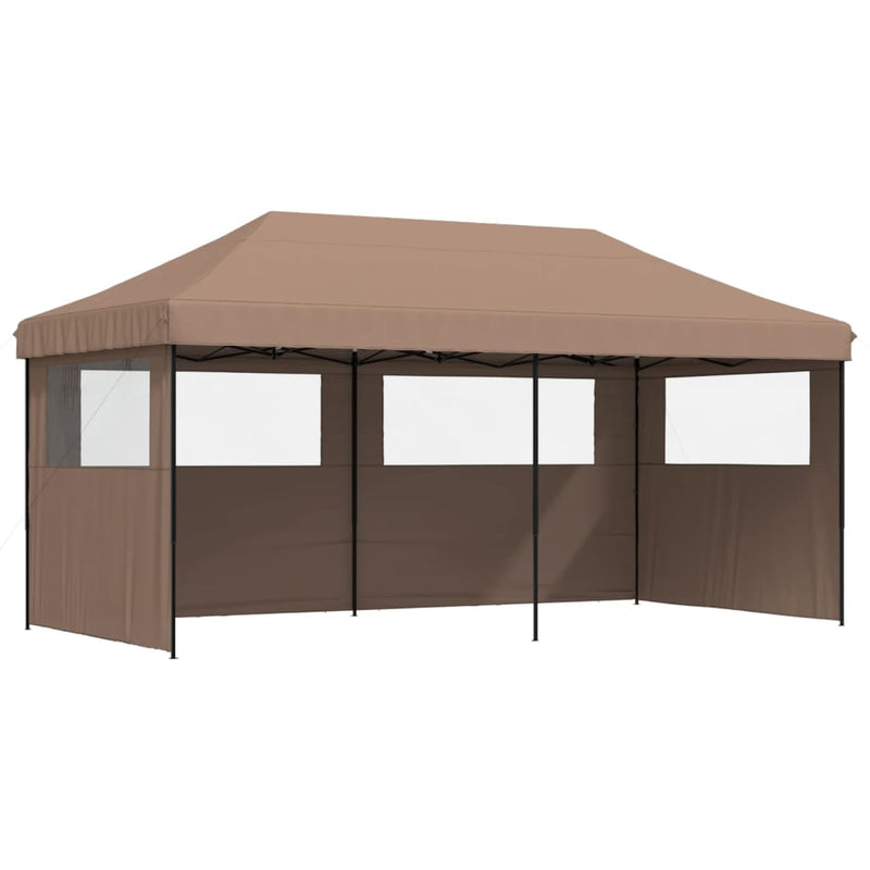 Load image into Gallery viewer, Vidaxl partytent inklapbaar pop-up met 3 zijwanden bruin
