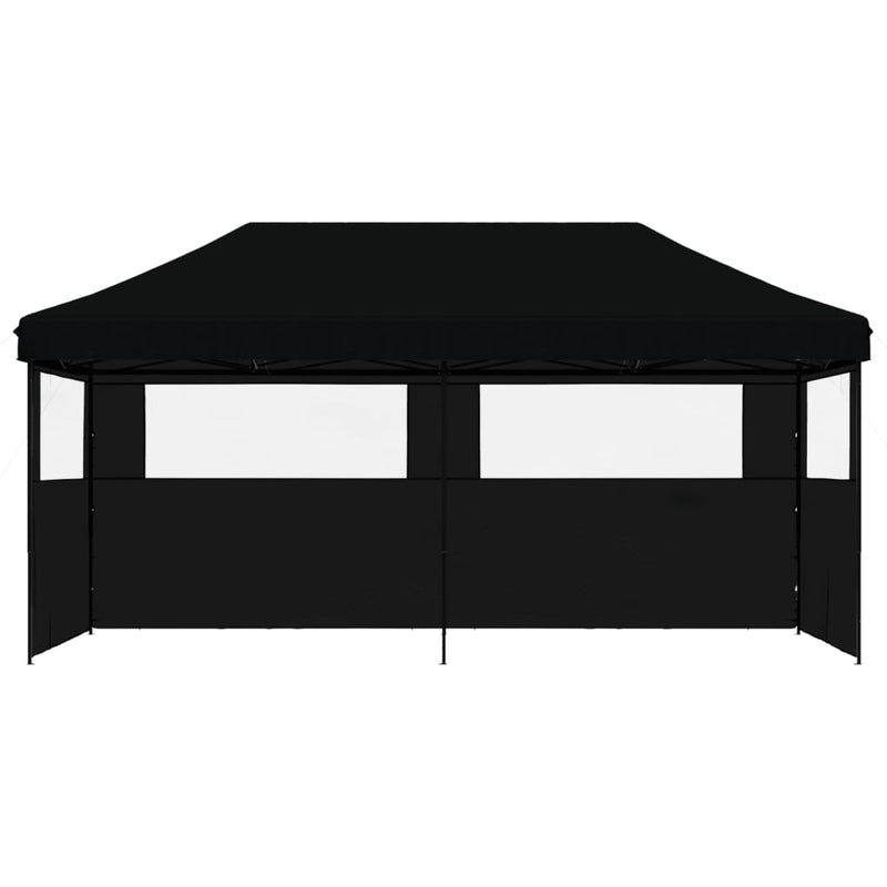 Load image into Gallery viewer, Vidaxl partytent inklapbaar pop-up met 3 zijwanden zwart
