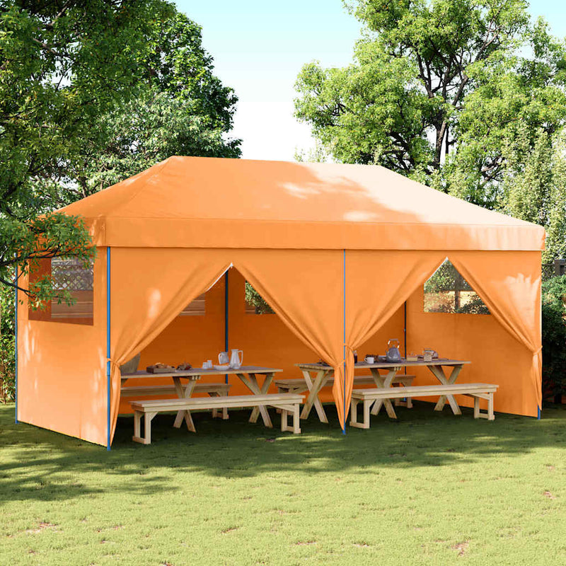 Afbeelding laden in galerijviewer, Vidaxl partytent inklapbaar pop-up met 4 zijwanden oranje
