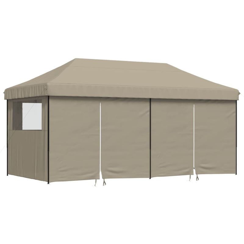 Load image into Gallery viewer, VidaXL Partytent inklapbaar pop-up met 4 zijwanden taupe
