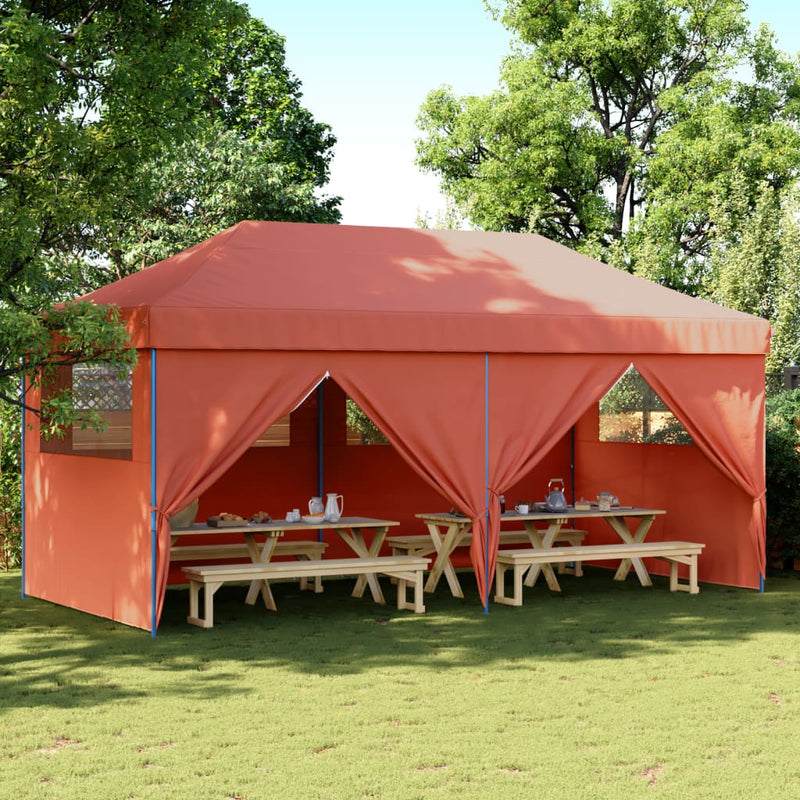 Load image into Gallery viewer, VidaXL Partytent inklapbaar pop-up met 4 zijwanden terracottakleurig
