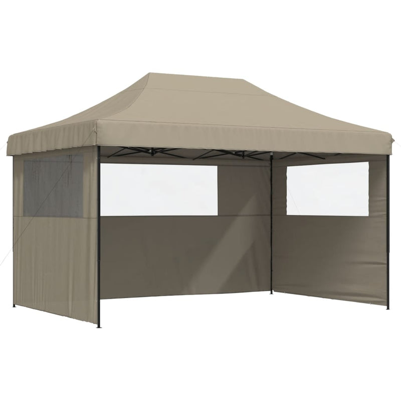 Load image into Gallery viewer, Vidaxl partytent inklapbaar pop-up met 3 zijwanden taupe

