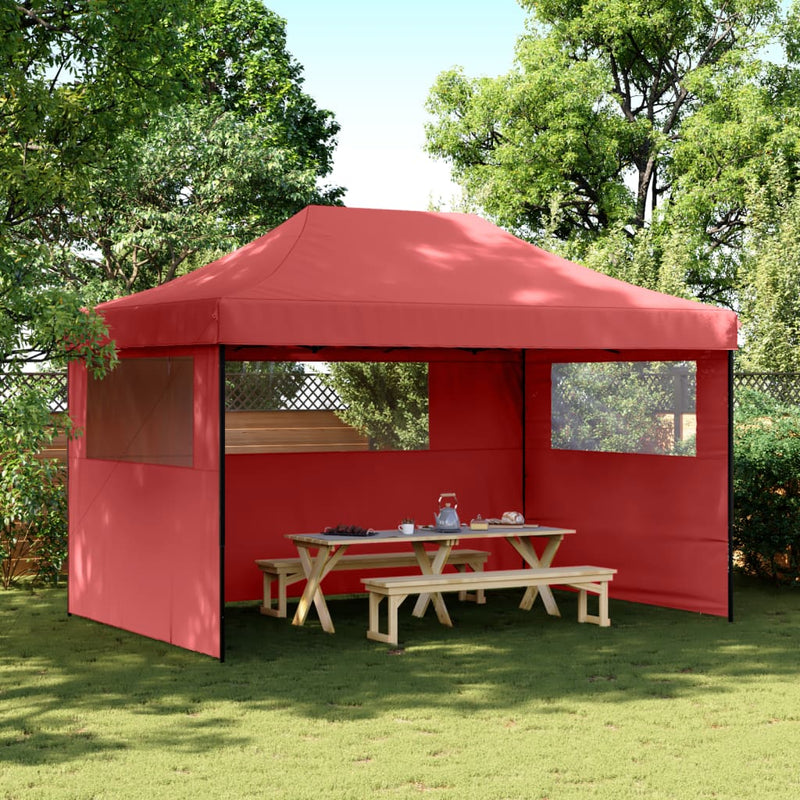 Load image into Gallery viewer, Vidaxl partytent inklapbaar pop-up met 3 zijwanden bordeauxrood
