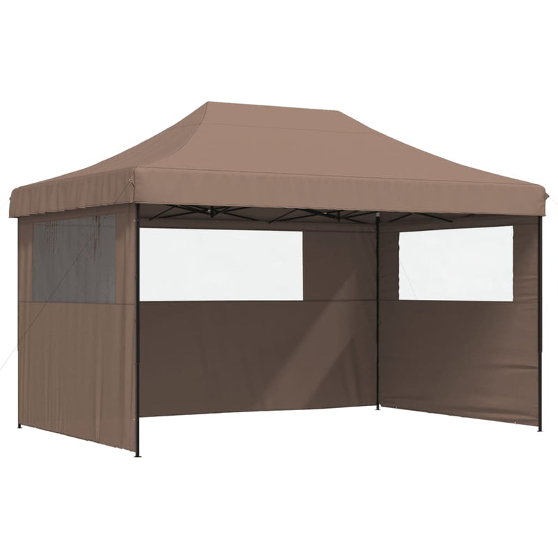 Load image into Gallery viewer, Vidaxl partytent inklapbaar pop-up met 3 zijwanden bruin
