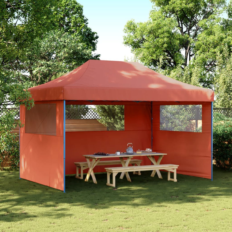 Load image into Gallery viewer, Vidaxl partytent inklapbaar pop-up met 3 zijwanden terracottakleurig
