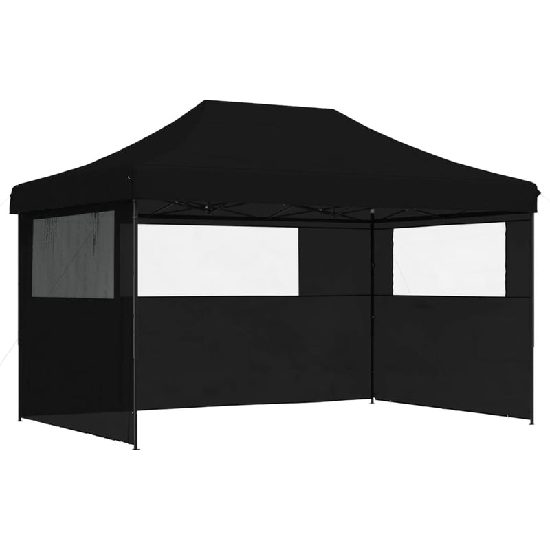 Load image into Gallery viewer, Vidaxl partytent inklapbaar pop-up met 3 zijwanden zwart
