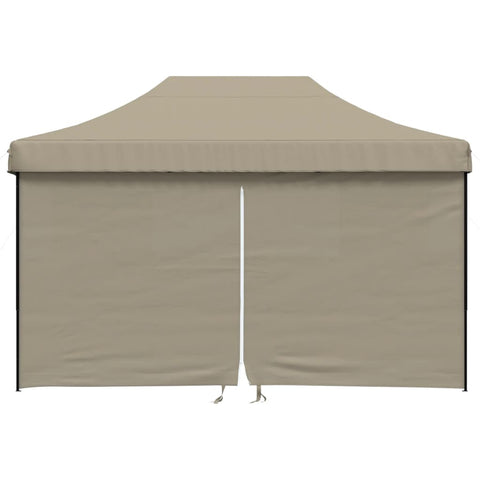 VidaXL Partytent inklapbaar pop-up met 4 zijwanden taupe