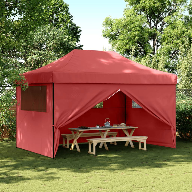 Load image into Gallery viewer, Vidaxl partytent inklapbaar pop-up met 4 zijwanden bordeauxrood
