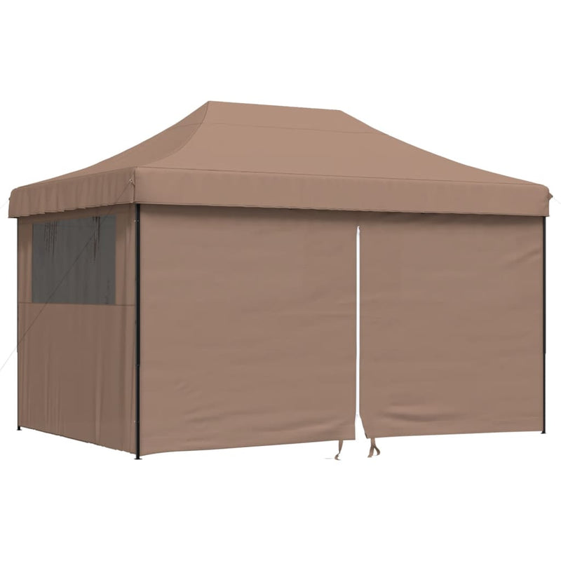 Load image into Gallery viewer, Vidaxl partytent inklapbaar pop-up met 4 zijwanden bruin
