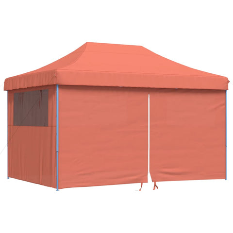 VidaXL Partytent inklapbaar pop-up met 4 zijwanden terracottakleurig